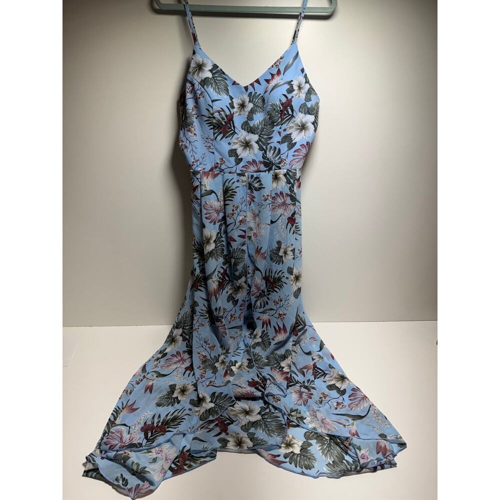 Women’s Beach Coastal Tropical Maxi Sun Dress Sz XL High Low Cruise Vacation